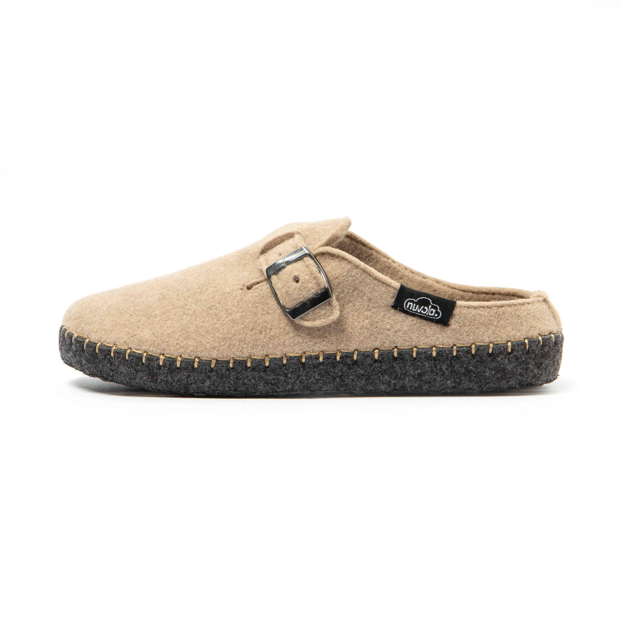 Slippers Nuvola beige Gevoerde rubberen zolen 4/7