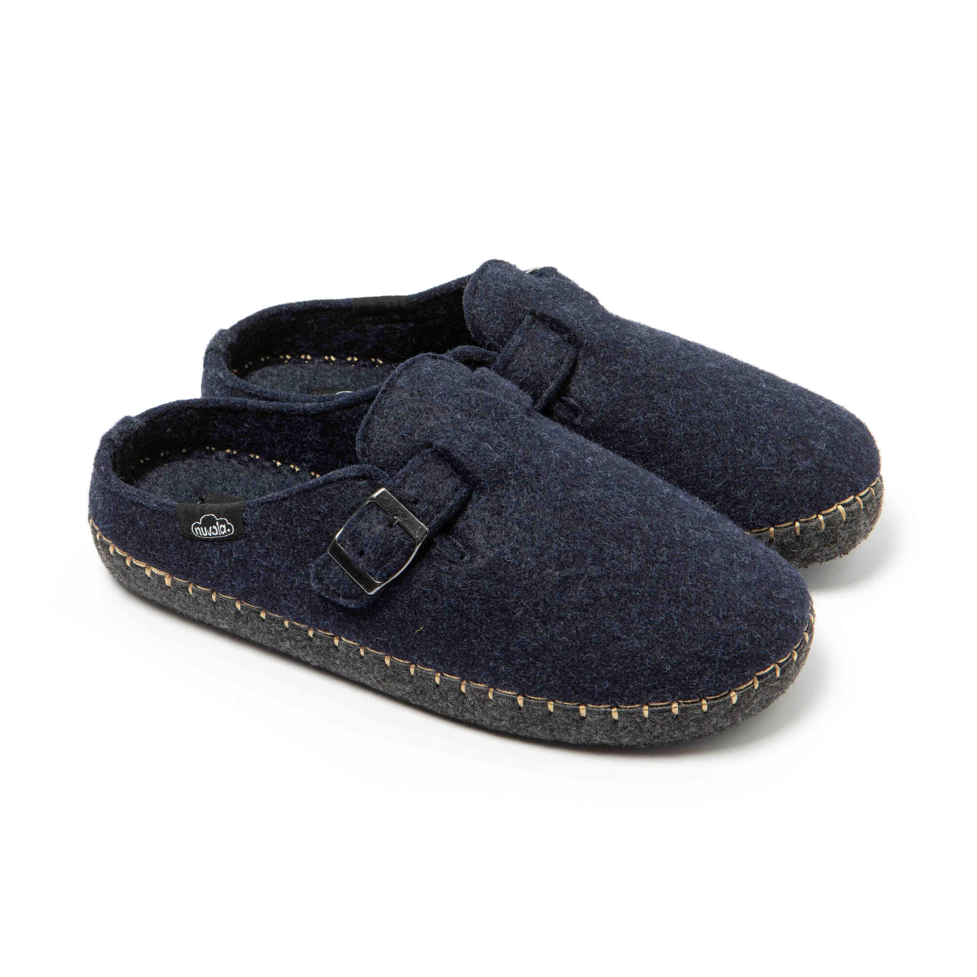 Pantofole Nuvola blu imbottite con suola in gomma 3/7