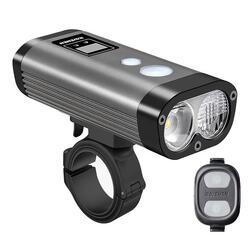 Ravemen PR2000 fiets koplamp USB oplaadbaar DuaLens HiLo beam met display