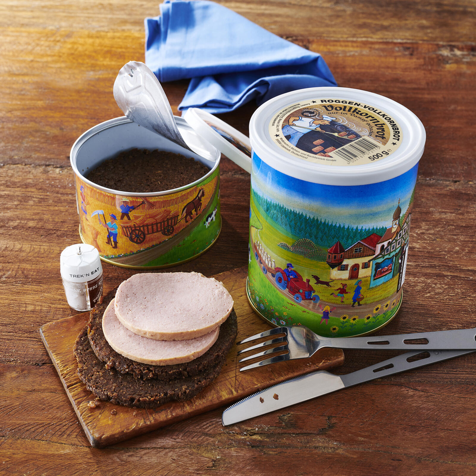 5x Trekking Food Volkorenbrood Brood in blik Outdoor Maaltijd Vegan 500 g 3/3