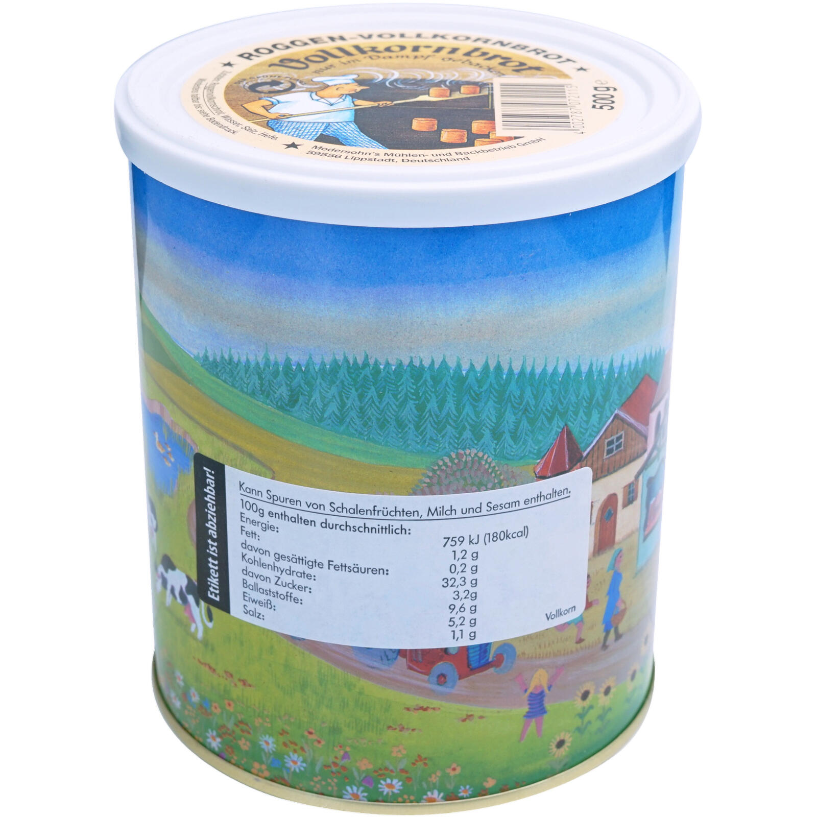 TREK'N EAT Trekkingvoeding Volkorenbrood Brood in blik Outdoorvoeding Maaltijd Vegan 500 g