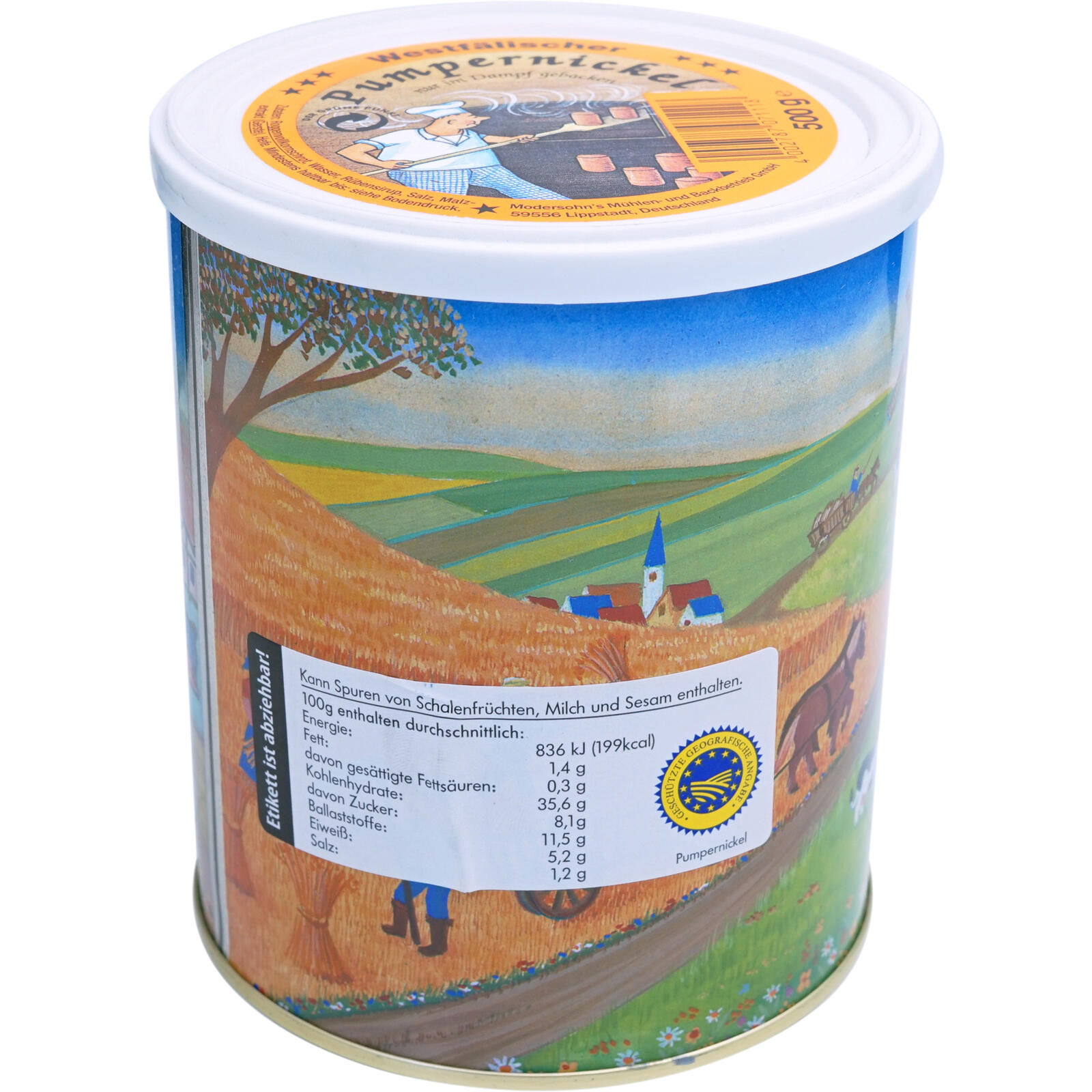 TREK'N EAT Trekkingvoeding Pumpernickel brood in blik Outdoorvoeding Maaltijd Vegan 500 g