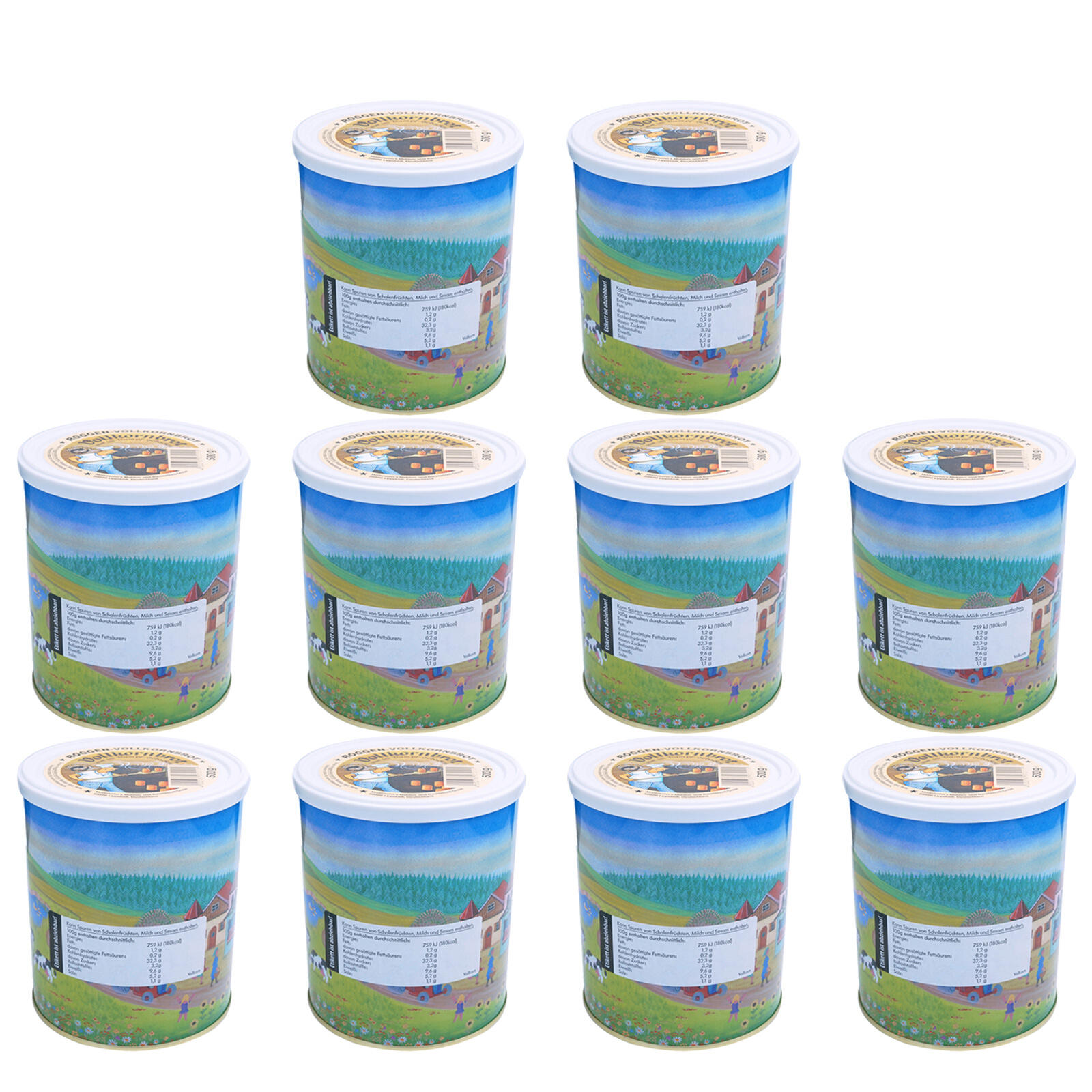 TREK'N EAT 10x Trekking Voedsel Volkoren Brood Blikken Outdoor Maaltijd Vegan 500 g