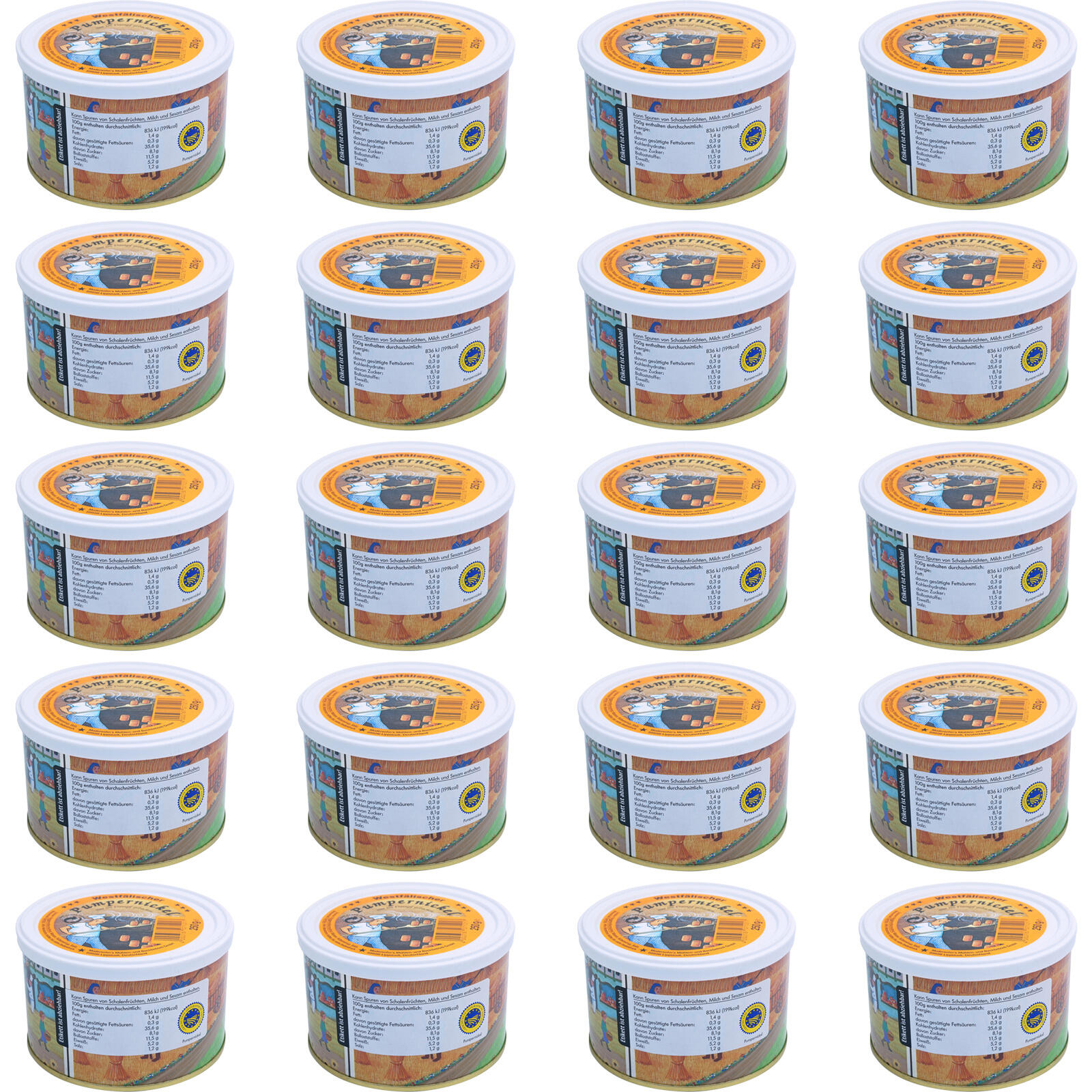 TREK'N EAT 20x Trekking Food Pumpernickel Blikken Brood Outdoor Maaltijd Vegan 250 g