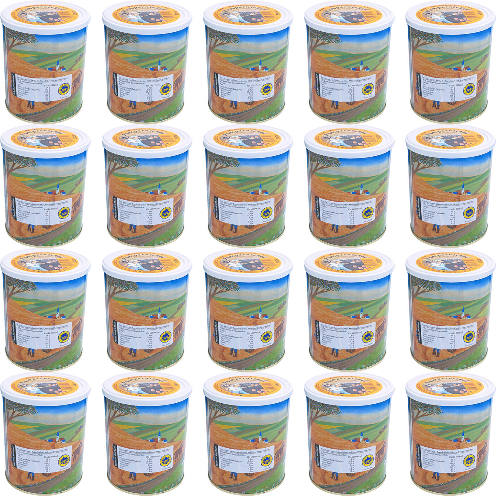 TREK'N EAT 20x Cibo da trekking Pumpernickel Tins Pane Pasto Outdoor Vegano 500 g