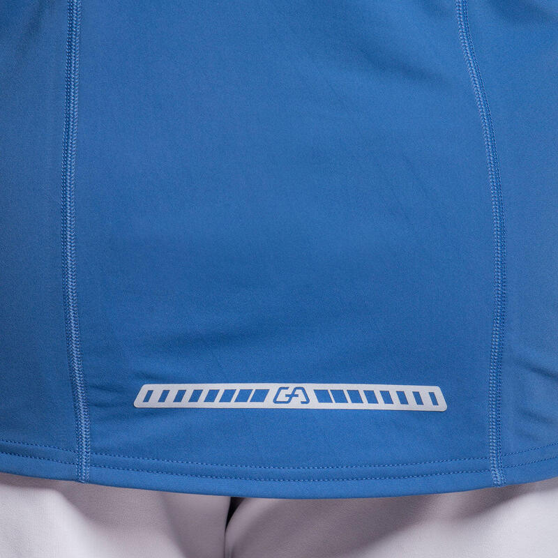 Men Printed Tight-Fit Long Sleeve Gym Running Sports T Shirt Tee - Navy  blue - Decathlon
