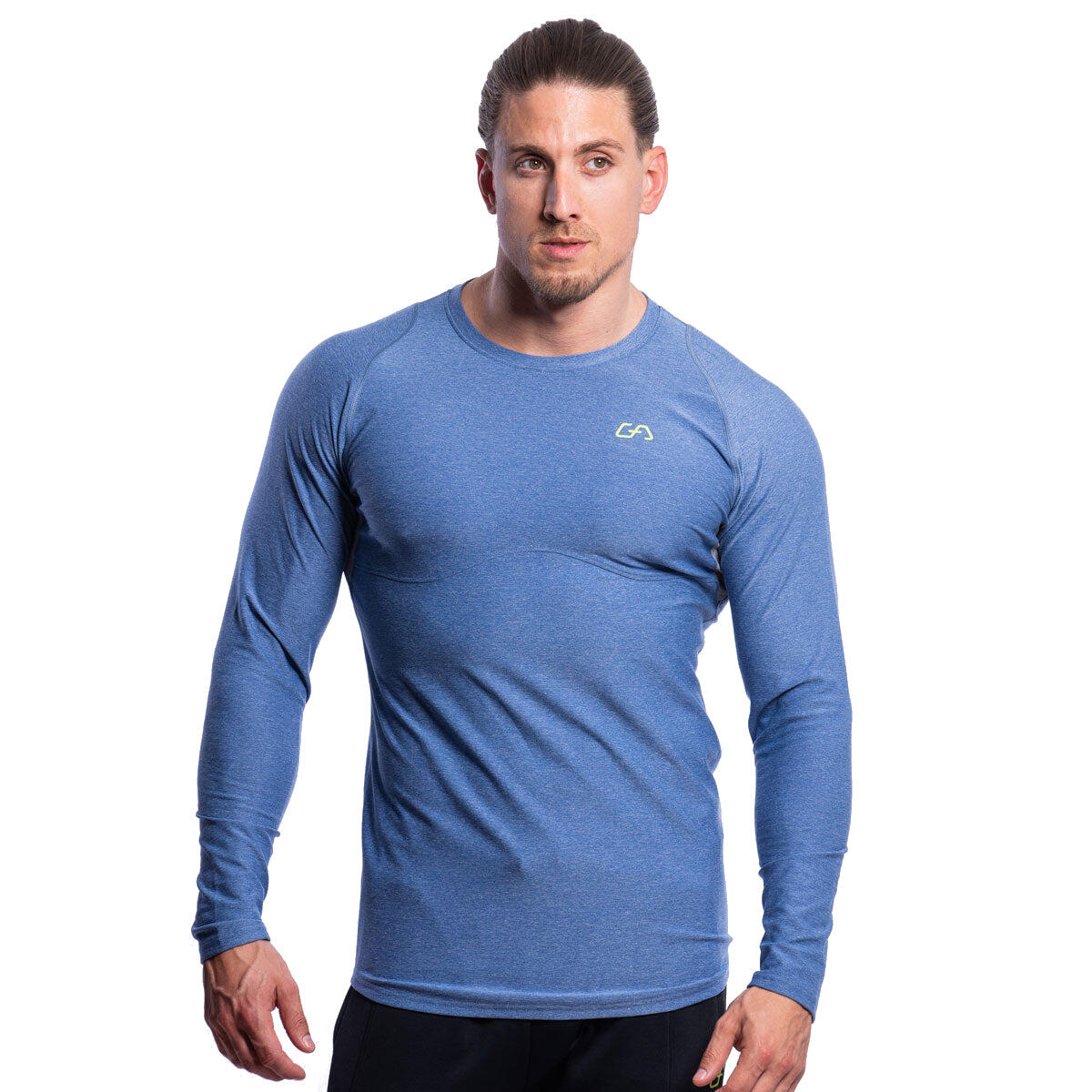 Men Printed Tight-Fit Long Sleeve Gym Running Sports T Shirt