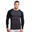 Men Dual-Color Tight-Fit Long Sleeve Gym Running Sports T Shirt Tee - BLACK