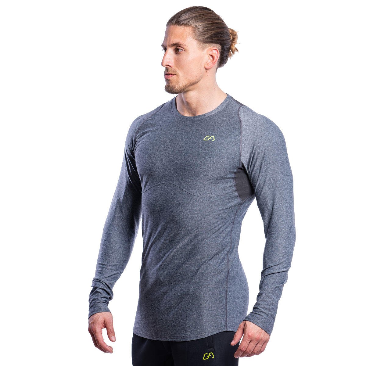 Men Printed Tight-Fit Long Sleeve Gym Running Sports T Shirt