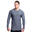 男裝修身LOGO跑步健身運動長袖T恤 - 灰色