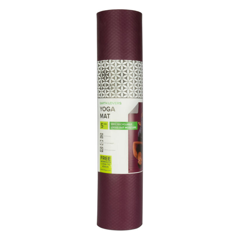 Tapis de Yoga Gaiam - 5 mm - Earth Lovers Magenta / Gris