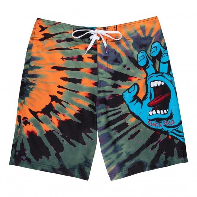 SANTA CRUZ Santa Cruz Screaming Hand Board Shorts - Black / Orange / Green