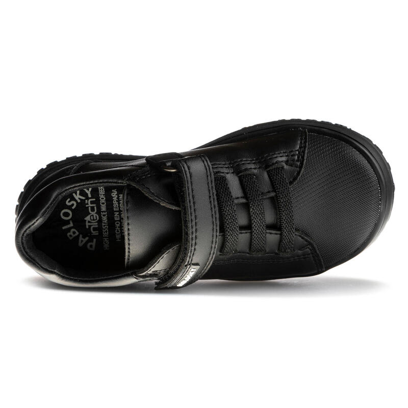 Zapatillas de marcha Pablosky Negras para Niños Unisex de Microfibra Textil