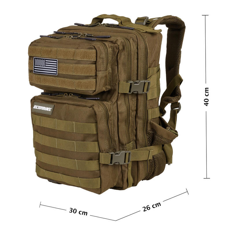 Sac à dos tactique militaire ELITRAINX Vert 25L pour le sport