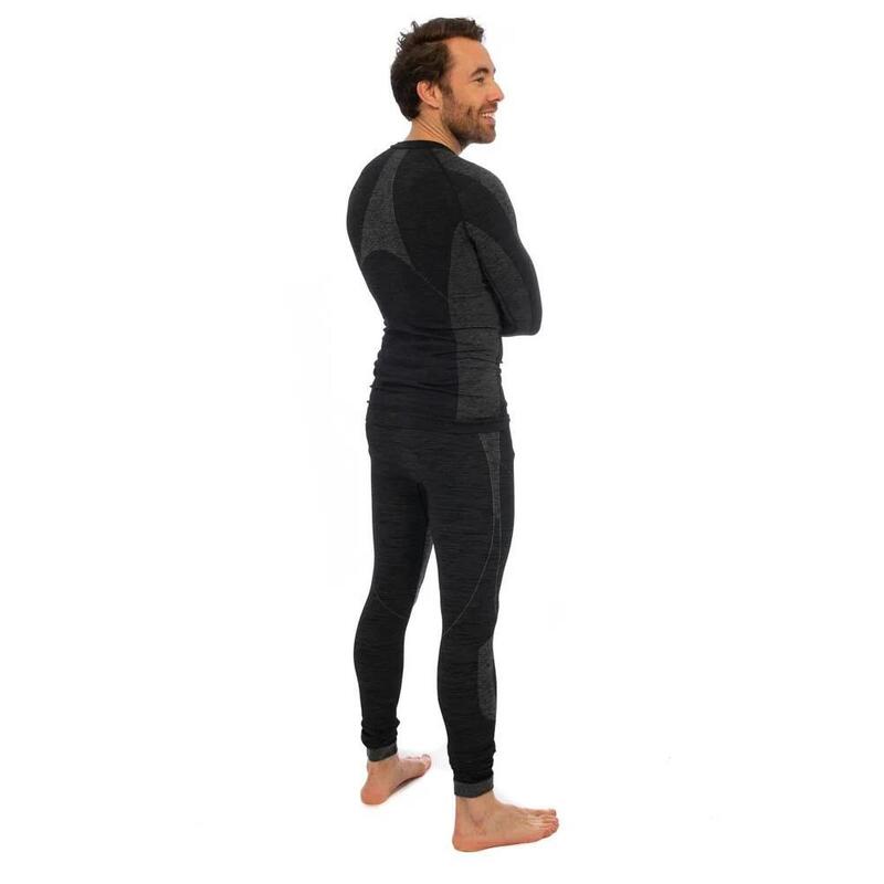 Ensemble pantalon/chemise Heatkeeper thermo men noir