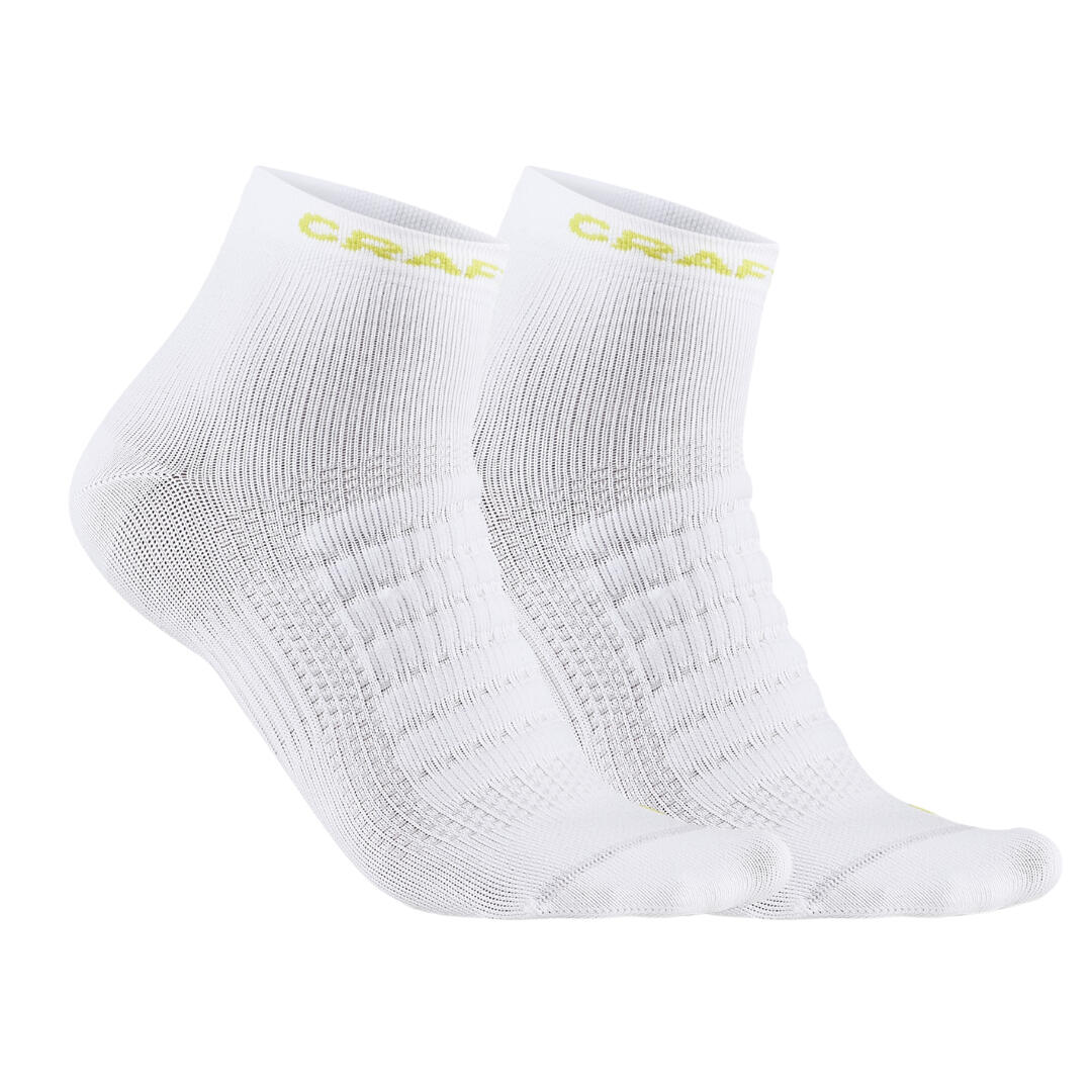 CRAFT ADVANCED CRAFT DRY MID SOKKEN 2-PACK WIT