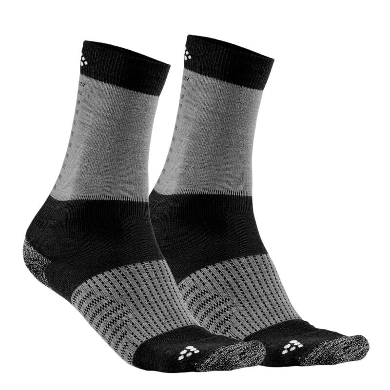 CHAUSSETTES D'ENTRAÎNEMENT XC 2-PACK NOIR/GRIS