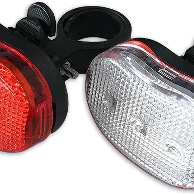 Red and White Silicone Bike Light Set