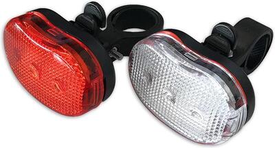 Set luci per bicicletta rosso e bianco in silicone