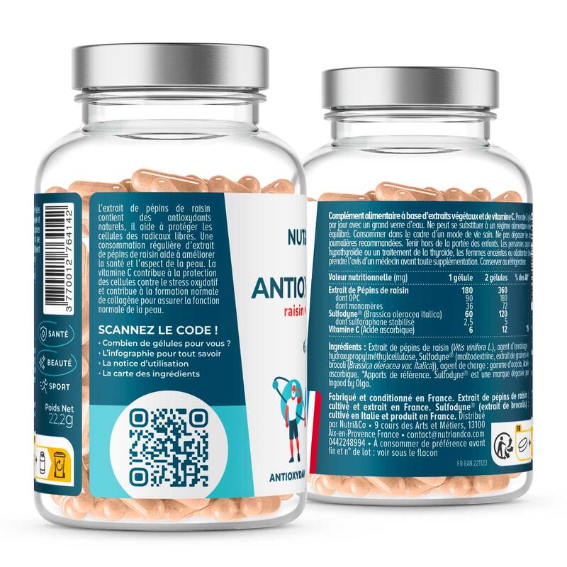 Antioxydant - Raisin + Brocoli - Récupération Runners - 60 gélules