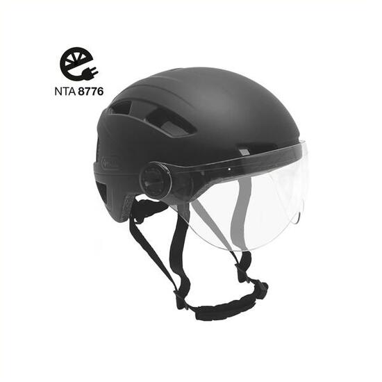 Speed-Pedelec-Helm mit Visier – Mattschwarzer Fahrradhelm