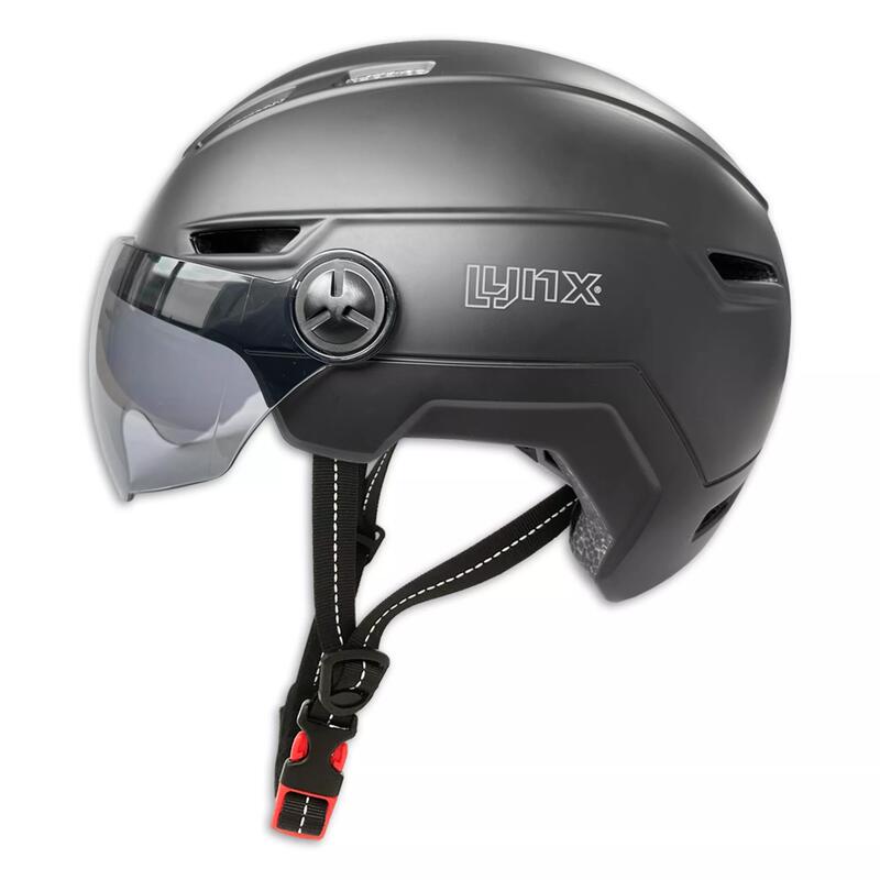 Speed Pedelec Helm met Visier - Zwart - Visor Pro Fietshelm