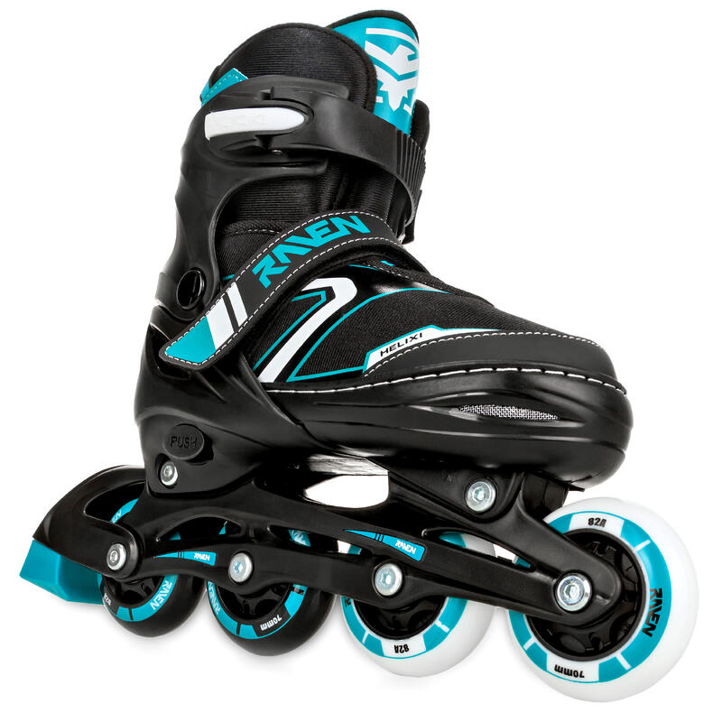 Verstellbarer Rollerblade mit leuchtenden LED-Rädern Helixi Schwarz/Mint