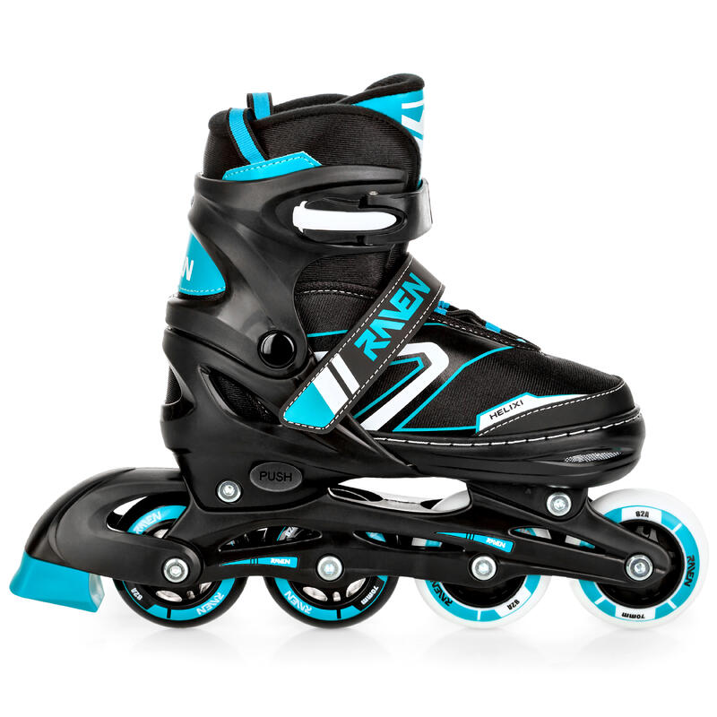 Verstellbarer Rollerblade mit leuchtenden LED-Rädern Helixi Schwarz/Mint