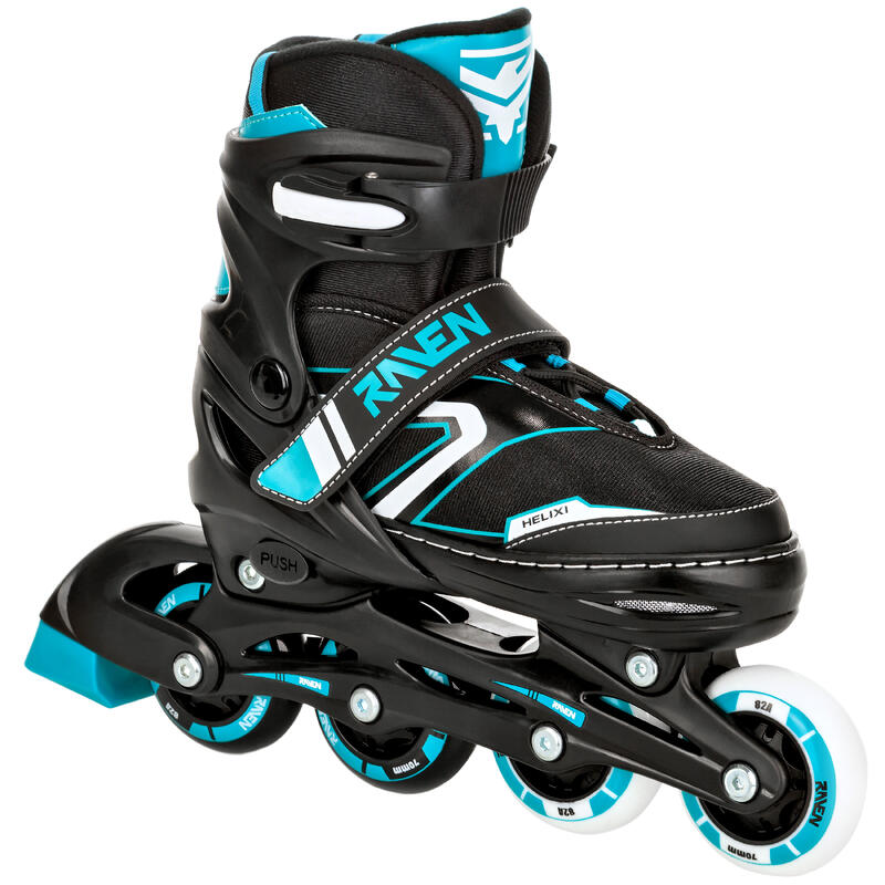 Verstellbarer Rollerblade mit leuchtenden LED-Rädern Helixi Schwarz/Mint