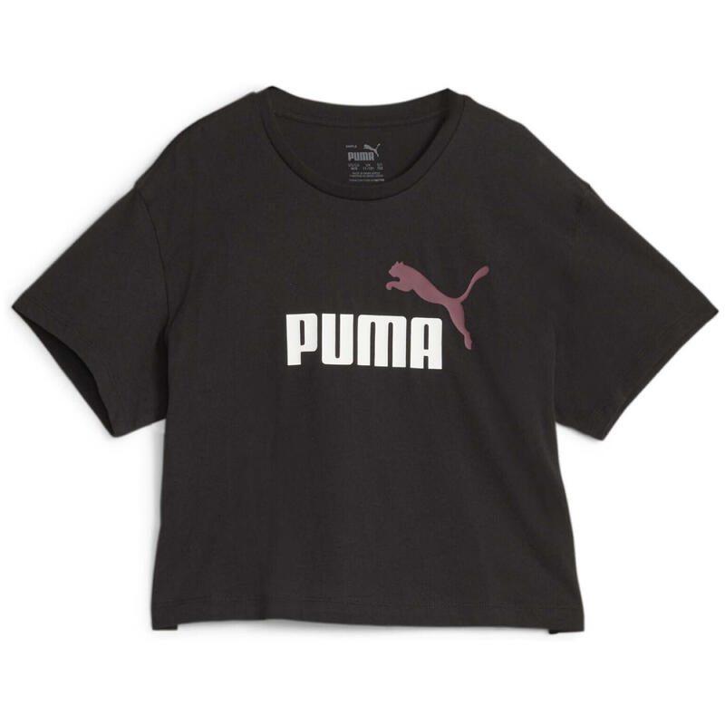 Camiseta de Manga Corta Infantil Puma Girls Logo Cropped Negro