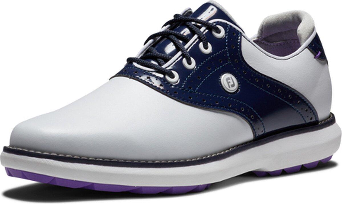 Golfschoenen Dames Footjoy Traditions Wit Navy Spikeless 4/5