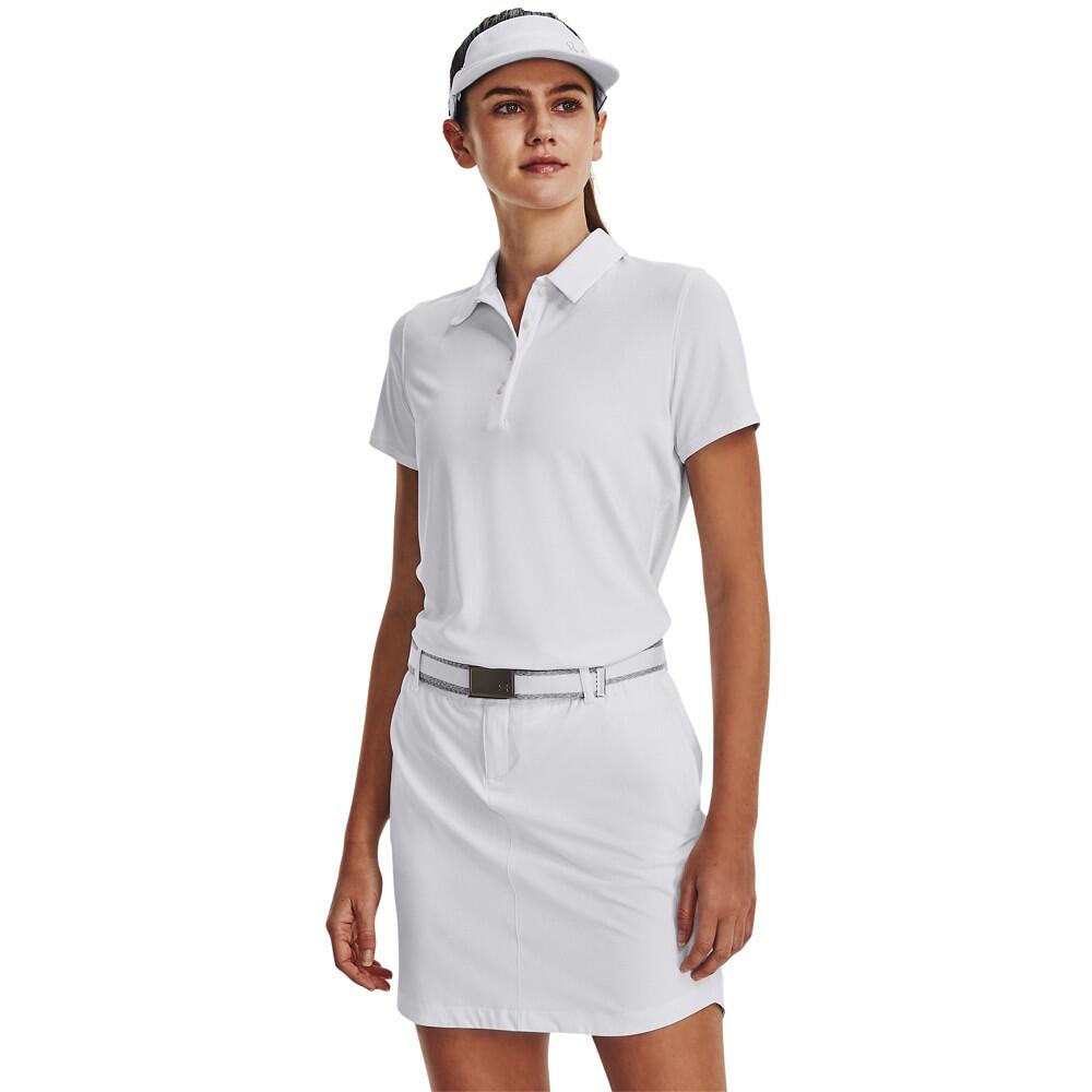 Dames Golfpolo Under Armour Zinger Short Sleeve White Halo Gray 4/4