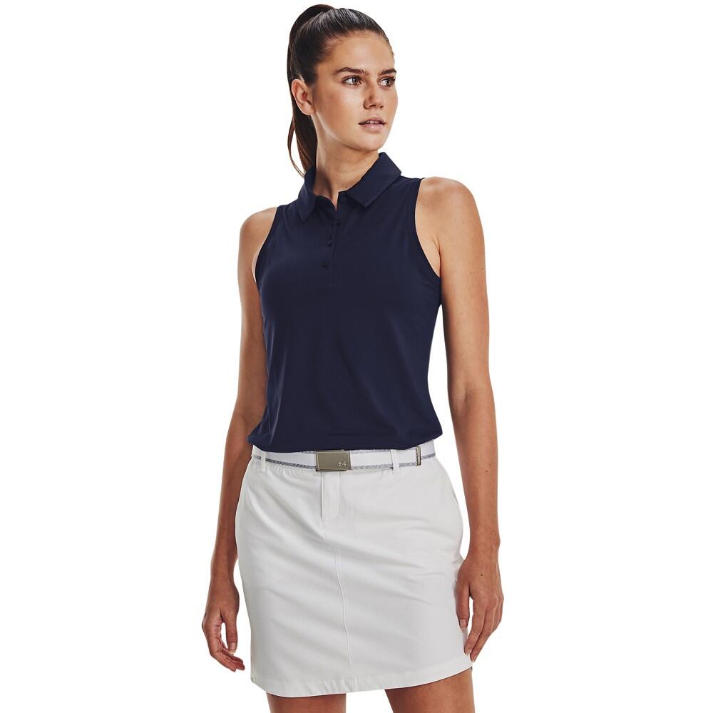 Under Armour Zinger Mouwloze Golfpolo Midnight Navy Maat S 5/5
