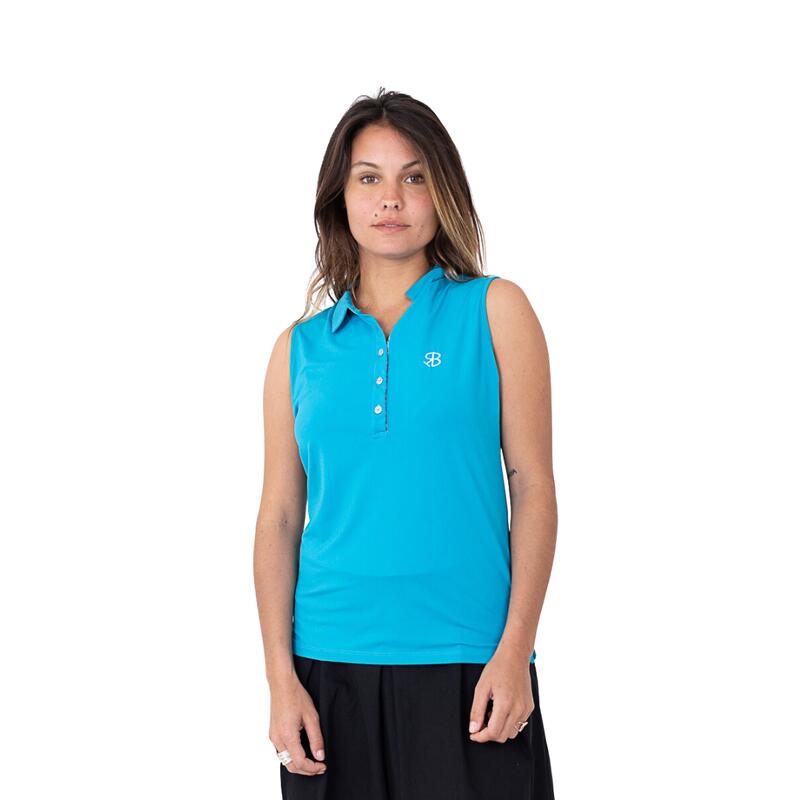 CHIBERTA Golf Polo met korte mouwen  Losy  Mouwloze Dames  Turquiose Turquiose