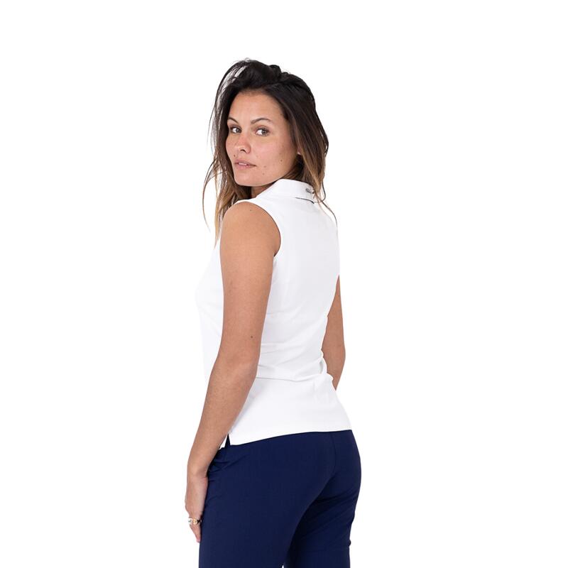 CHIBERTA Polo De Golf  Good  sans manches pour femme à carreaux s Blanc