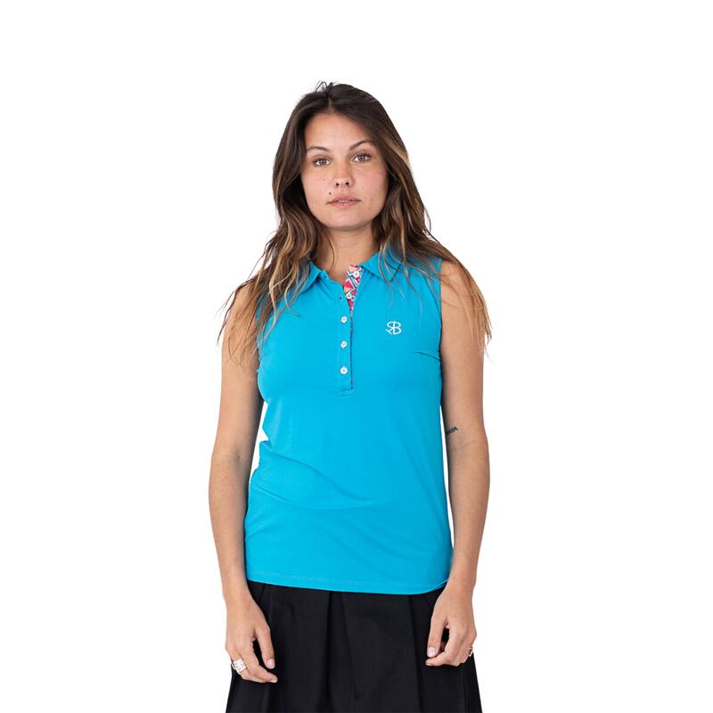 CHIBERTA Golf Polo met korte mouwen  Losy  Mouwloze Dames  Turquiose Turquiose