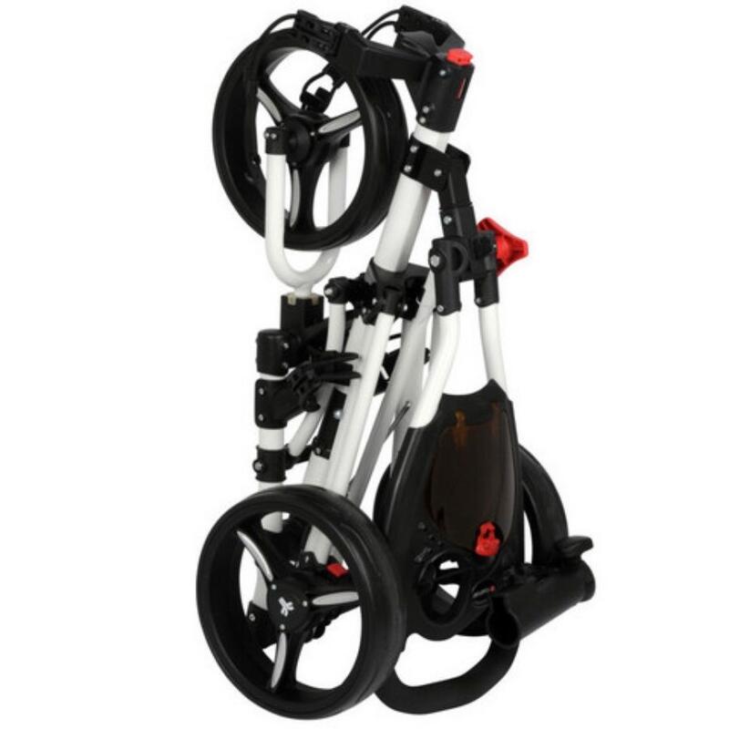 FASTFOLD Chariot De Golf   HD  à 3 roues avec porte- gratuit Blanc