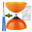 Diabolo Beach met lager - Oranje + aluminium stokken blauw + 5 m touw