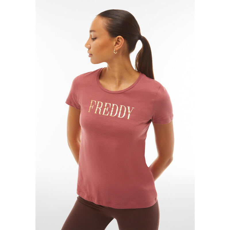 T-shirt regular fit in jersey con stampa FREDDY in oro