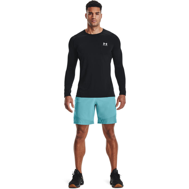 Sport felső Under Armour HeatGear Fitted Long Sleeve, Fekete, Férfiak