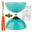 Diabolo Beach met lager - Turquoise + aluminium stokken oranje + 5 m touw