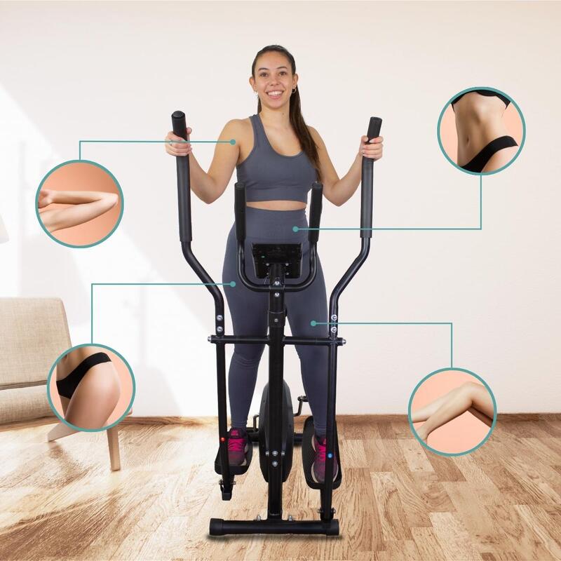 Bicicleta Elíptica 8 niveles 4 Kg Pantalla LCD Antideslizante Ergonómica ATLAS