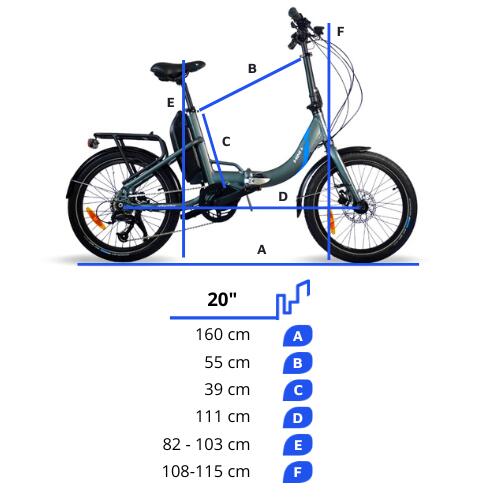 Urbanbiker Elektrische Vouwfiets Mini PLUS , 20", Grafiet, Motor 250 W