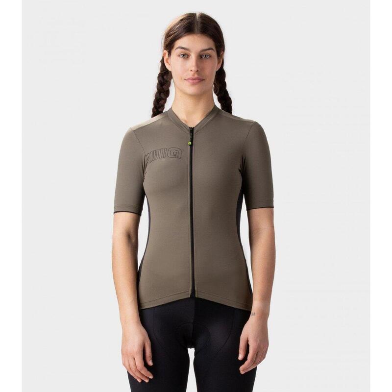 Maillot Manches Courtes Femme Alé Color Block Gris
