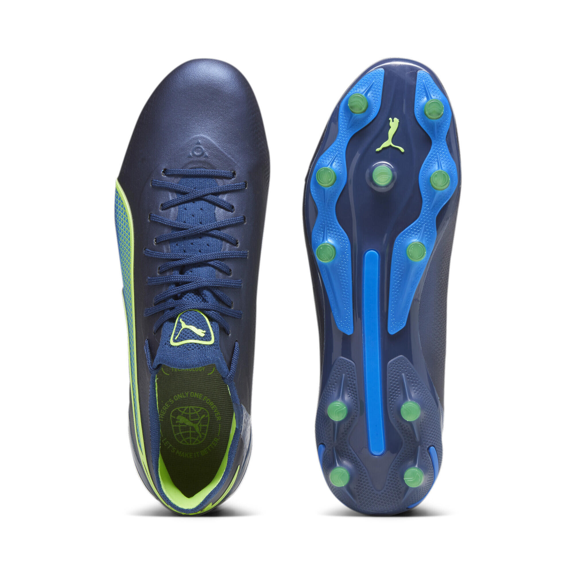 Zapatos de futbol top puma king clasicos azul