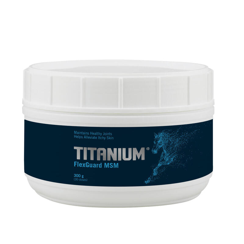 TITANIUM® FlexGuard MSM 300g, melhora a flexibilidade do sistema locomotor.