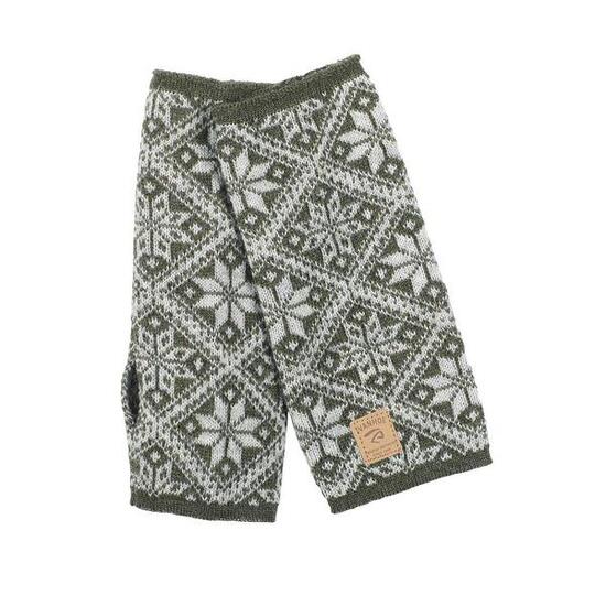 Scaldamani lavorato a maglia in lana Freya Loden Green - Verde scuro