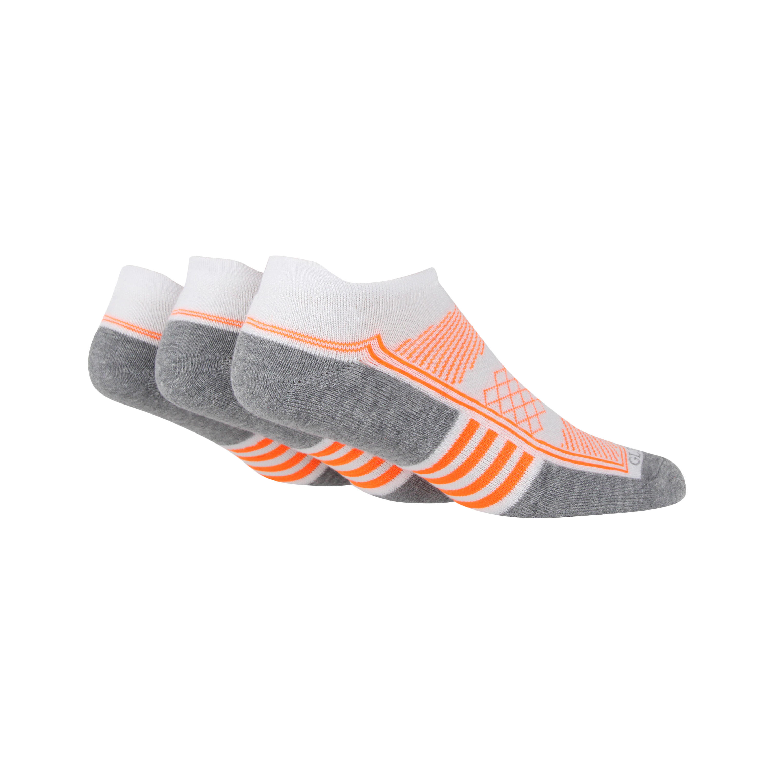GLENMUIR 3pk trainer socks with half cushioning, arch support, breathable mesh & heel tab