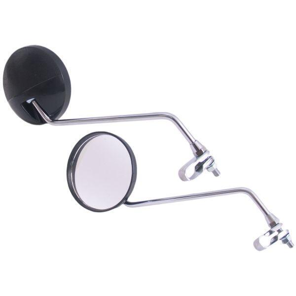 Miroir Avec Pince M8 Transparent Rond Noir/Chrome