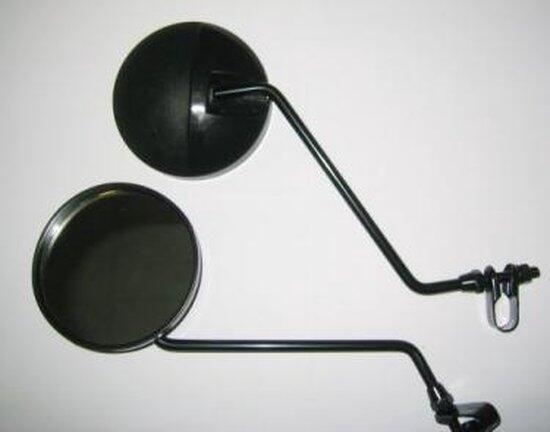 Spiegelset Met Klem M8 Helder Rond Zwart/ Chroom 3/3
